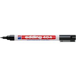 Edding 404 Permanent Marker Black 10 Pens Fine Round Tip 0.75 mm Waterproof, Quick-Drying, Smear-Proof Pens for Cardboard, Plastic, Woo