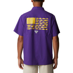 Columbia Men's PFG Purple LSU Tigers Slack Tide Camp Button-Up Shirt