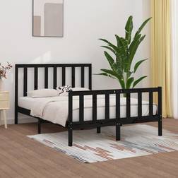 vidaXL black, 140 Solid Wood Bed Frame