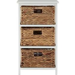 Premier Housewares Padstow 3 Drawer White Frame Storage Unit