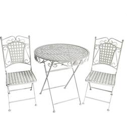 GlamHaus Foldable Cream Bistro Set