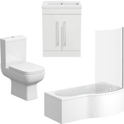 Aurora Bathroom Suite Shape Bath Close