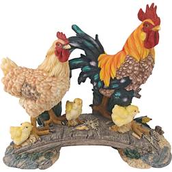 Design Toscano QL56974 Chickens Bridging The Roost Garden