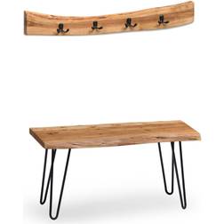 Bolton Furniture Hairpin Live Edge Settee Bench