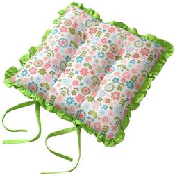 Homescapes Frilled Seat Pad Retro Chair Cushions Green