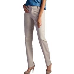 Lee Women's Relaxed Fit Straight-Leg Pants, T/Large, White