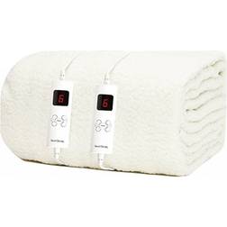 Sweet Dreams Bed Fleece Heated Mattress Blankets White