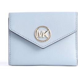 Michael Kors Carmen Medium Saffiano Leather Tri-Fold Envelope Wallet - Pale Blue