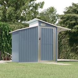 vidaXL Garden Shed Grey Galvanised Steel