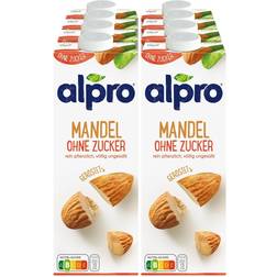 Alpro Unsweetened Almond Milk Cartons