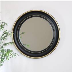 Melody Maison Round Black & Gold 90cm 90cm Wall Mirror