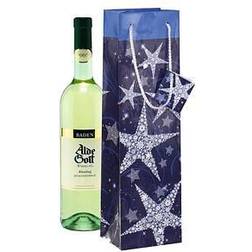 Sigel GT027 Flaschen-Geschenktüten aus Papier Weihnachten 5er Set, blau
