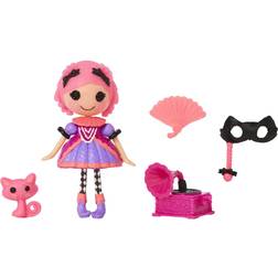 Lalaloopsy Mini Doll Confetti Carnivale with Mini Pet Cat, 3" Masquerade Ball Party Theme Doll with Pink Hair & Accessories in Reusable Package playset, for Ages 3-103