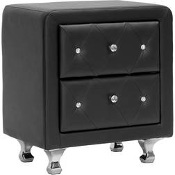 Baxton Studio Interiors BBT3084-Black-NS Stella Crystal Bedside Table