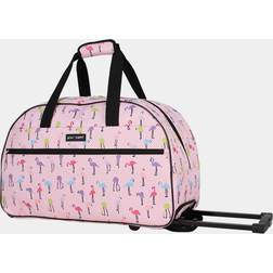 Betsey Johnson Wheeled Weekender Bag Flamingo