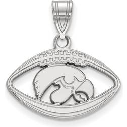 LogoArt Sterling Silver U. of Iowa Football Pendant instock P19654