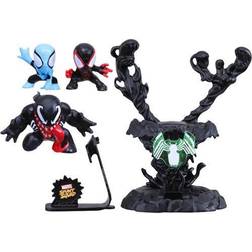 Hasbro Marvel Stunt Squad Spider-Man and Miles Morales vs. Venom Villain Knockdown Playset