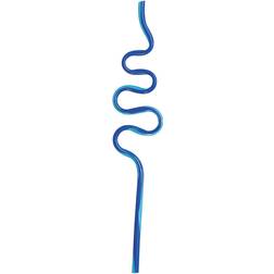 Unique Plastic Squiggle Silly Straws, Assorted Pack of 12