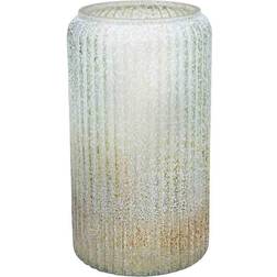 Ivyline Verre Tall Frosted Ribbed Glass Gold H30cm Vase