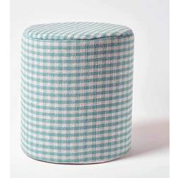 Homescapes Gingham Check Pouffe