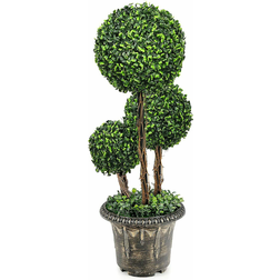 Gymax Artificial Topiary Tree with Real Storage Cabinet