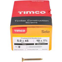 Timco 5.0 45mm Solo Zinc & Yellow Woodscrew Qty 200