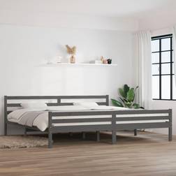 vidaXL grey, 200 Solid Wood Bed Frame