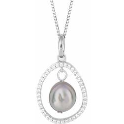 Fiorelli Floating Freshwater Pearl Pave Zirconia Pendant P5201H
