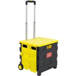 Mount It Rolling Utility Cart with Lid and Wheels, 55 Lbs Capacity Yellow