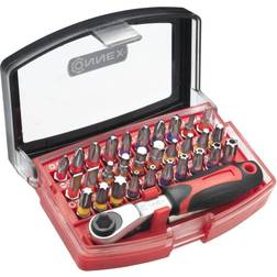 Connex COXB973832 Set Mini Ratchet, Multi-Colour Bit Screwdriver