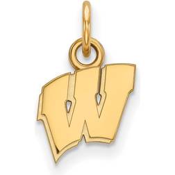 LogoArt 14k Gold Plated Silver U. of Wisconsin Tiny Initial W Charm instock P24514