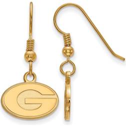 LogoArt 14k Gold Plated Silver Univ. of Georgia Tiny Dangle Earrings instock E15378