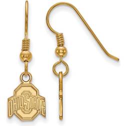 LogoArt 14k Gold Plated Silver Ohio State Univ. Tiny Dangle Earrings instock E15371