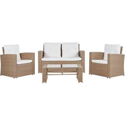 Beliani 4 Rattan Garden Outdoor Lounge Set