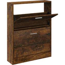 vidaXL 59x17x81cm Smoked Oak Shoe Rack 59x81cm