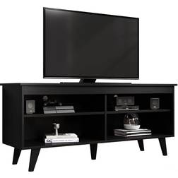 Madesa Cable Management Black TV Bench 136x58cm