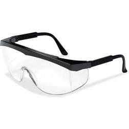 MCR Safety Stratos Safety Glasses, Black Frame, Clear