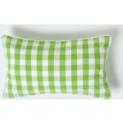 Homescapes Block Check Cotton Gingham Cushion Cover Green (50x)