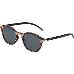 Earth Wood Unisex Sabal Polarized Black/Brown One