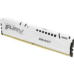 Kingston Fury Beast White 32GB 2x16GB 5200MT/s CL40 DDR5 XMP DIMM Overclocking Plug N Play Intel XMP 3.0 Kit of 2 KF552C40BWK2-32