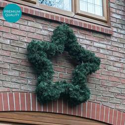 Festive Lights 1.2m Green Star Wreath Christmas pvc Decoration