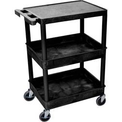 Luxor STC211-B 3 Level Polymer Utility Cart Raised