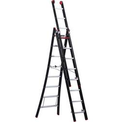 Altrex NEVADA multi purpose ladder, 3-part, black, 3 x 8 rungs