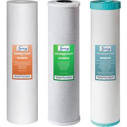 iSpring Water Systems F3WGB32BM 4.5” 20” 3-Stage Whole House Set Pack Sediment, CTO Carbon Manganese Reducing Cartridges Fits