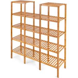 Costway Multifunctional Bamboo Shelf Flower Plant Stand