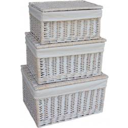 Medium White Wash Steamed Lined Basket