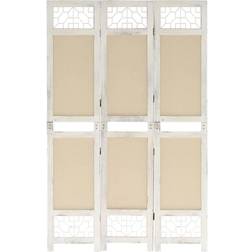 vidaXL 3-Panel Cream Room Divider