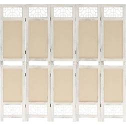 vidaXL 5-Panel Cream Room Divider