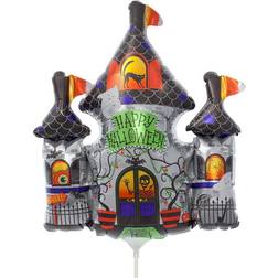 Horror-Shop Mini-Folienballon Happy Halloween Geisterschloss Luftballon mit