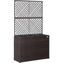 Casaria Deuba Poly Rattan Planter Flower Box 83x30.5x146cm Trellis